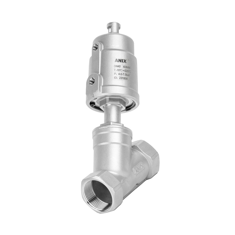 不鏽鋼頭氣動螺紋角座閥