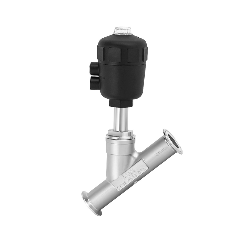 塑料頭氣動快裝角座閥